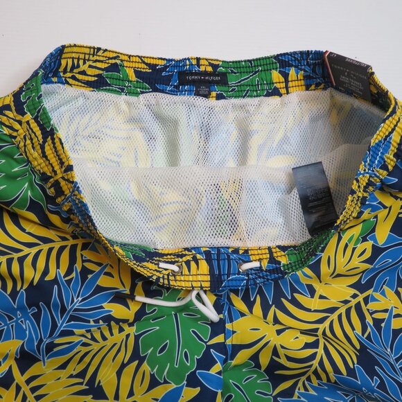 Tommy Hilfiger 6.5" Swim Trunks Men XXL New‎ Short Maillot Floral Blue Yellow - Picture 5 of 9